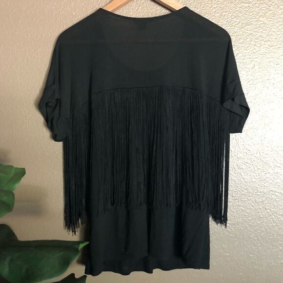 Ella Moss Black Fringe Tassel Top - Picture 5 of 5
